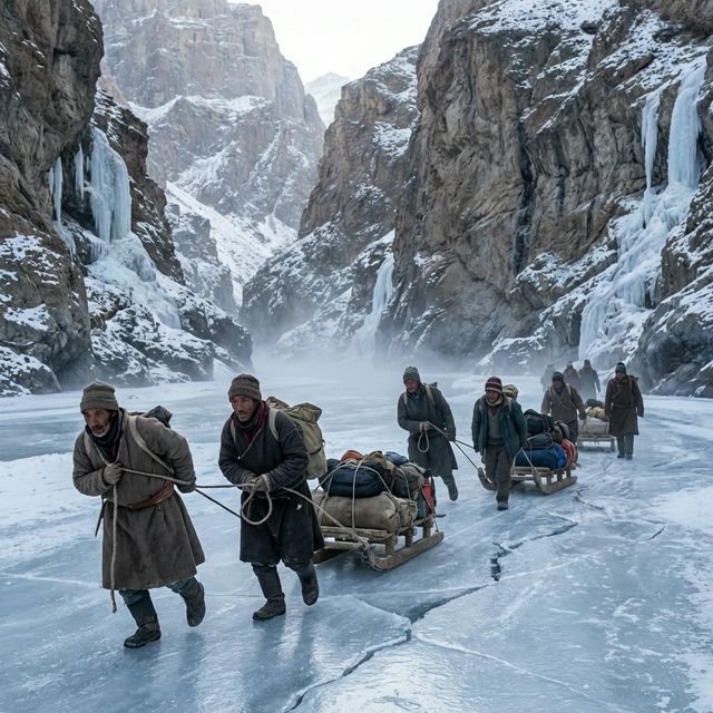 Porters with Sledges