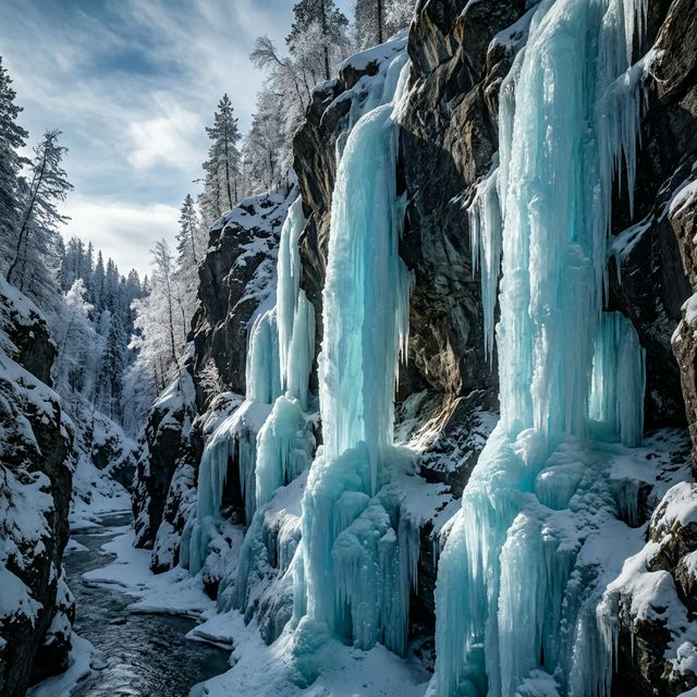 Frozen Nerak Waterfall