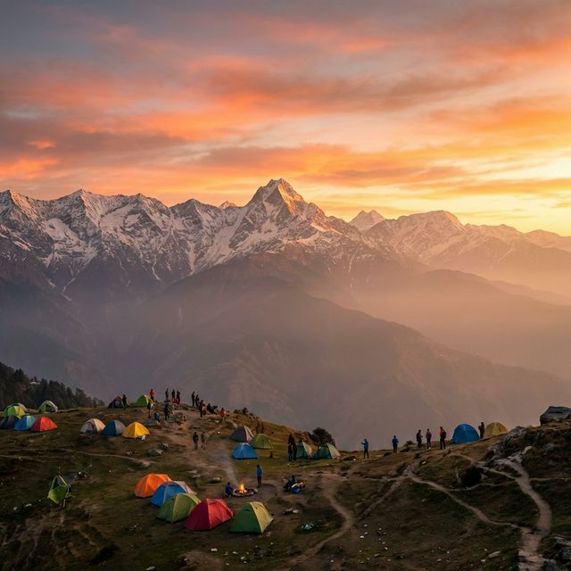 Sunset and Moon Peak View